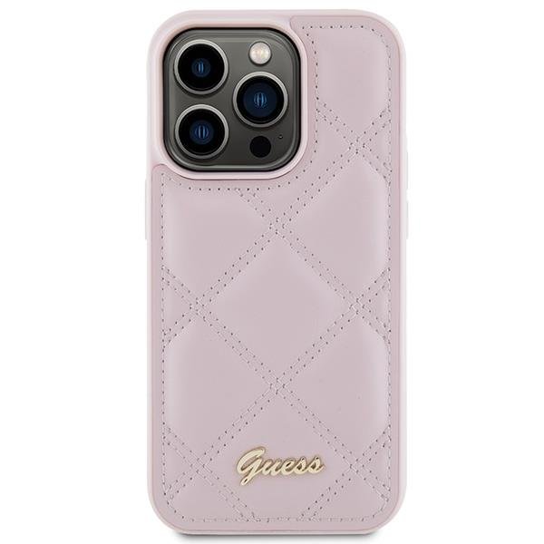 Guess Handyhülle Iphone 15 Serie Pink Stoff Naht