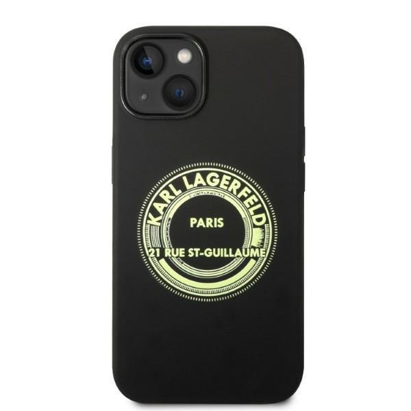 Karl Lagerfeld Silikon Handyhülle Iphone 14 Plus Leuchtend Schwarz